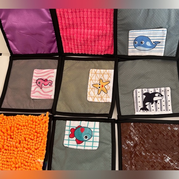 Sensory Mini Mats 6 7/8” x 6 7/8”, Set of 12, Built in Hooks for Hanging - Picture 9 of 13